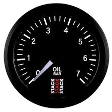 Load image into Gallery viewer, Autometer Stack 52mm 0-7 Bar M10 Male Pro Stepper Motor Oil Pressure Gauge - Black
