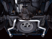 Load image into Gallery viewer, AWE 0FG 21+ Ford F150 Dual Split Rear Exhaust - 5in Chrome Silver Tips
