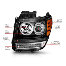 Load image into Gallery viewer, ANZO 2007-2012 Dodge Nitro Projector Headlights w/ Halo Black (CCFL) G2

