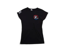 Load image into Gallery viewer, Zone Offroad Black Premium Cotton T-Shirt w/ Patriotic Zone Logos - Womens - L
