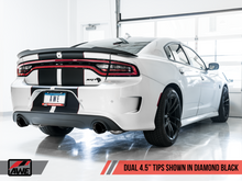 Load image into Gallery viewer, AWE Tuning 2015+ Dodge Charger 6.4L/6.2L Non-Resonated Touring Edition Exhaust - Diamond Blk Tips
