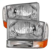 Load image into Gallery viewer, Xtune Ford F250/350/450 Superduty 99-04 Crystal Headlights w/ Bumper Lights HD-JH-FF25099-AM-C
