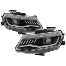 Load image into Gallery viewer, Spyder Chevy Camaro 16-18 (Do Not Fit Halogen) Projector Headlights Black PRO-YD-CCAM16HIDSI-SEQ-BK
