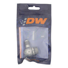Load image into Gallery viewer, DeatschWerks 8AN ORB Male to 6AN Male Flare Low Profile 90-Degree Swivel - Anodized DW Titanium
