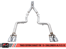 Load image into Gallery viewer, AWE Tuning 2015+ Dodge Challenger 6.4L/6.2L SC Track Edition Exhaust - Quad Chrome Silver Tips
