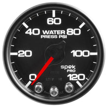 Load image into Gallery viewer, Autometer Spek-Pro Gauge Water Press 2 1/16in 120psi Stepper Motor W/Peak &amp; Warn Blk/Blk
