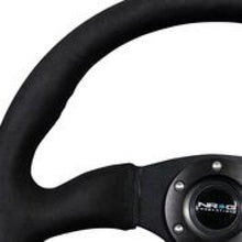 Load image into Gallery viewer, NRG Reinforced Steering Wheel (350mm / 2.5in. Deep)Blk Alcantara Comfort Grip w/4mm Matte Blk Spokes
