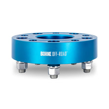 Load image into Gallery viewer, Mishimoto Borne Off-Road Wheel Spacers - 5x127 - 71.6 - 38.1mm - M14 - Blue
