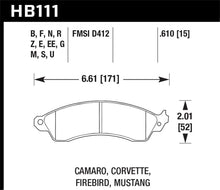 Load image into Gallery viewer, Hawk 94-04 Mustang Cobra / 88-96 Corvette / 88-92 Camaro w/HD Brakes Front Black Race Brake Pads
