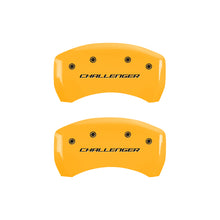 Load image into Gallery viewer, MGP 4 Caliper Covers Engraved Front Cursive/Challenger Engraved Rear RT Black finish silver ch
