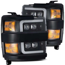 Load image into Gallery viewer, AlphaRex 15-18 Chevy 2500HD NOVA LED Proj Headlight Plank Style Jet Blk w/Activ Light/Seq Signal/DRL
