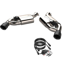 Load image into Gallery viewer, QTP 16-18 Chevrolet Camaro SS 6.2L 304SS Screamer Axle Back Exhaust w/3.5in Dual Black Tips
