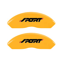 Load image into Gallery viewer, MGP 4 Caliper Covers Engraved Front &amp; Rear No bolts/Sport Yellow finish black ch
