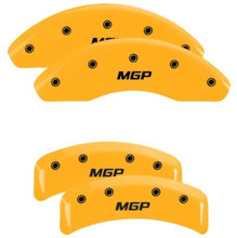 Load image into Gallery viewer, MGP 4 Caliper Covers Engraved Front &amp; Rear MGP Yellow Finish Black Characters 1991 BMW 325
