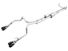 Load image into Gallery viewer, AWE Tuning 22-23 GMC Sierra 1500 AT4X 6.2L 0FG Catback Split Dual (Flat Bumper) - Diamond Black Tips
