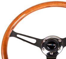 Load image into Gallery viewer, NRG Reinforced Steering Wheel (360mm) Classic Wood Grain w/Chrome Cutout 3-Spoke Center
