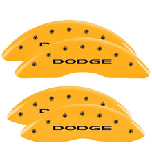 Load image into Gallery viewer, MGP 4 Caliper Covers Engraved Front &amp; Rear With out stripes/Dodge Yellow finish black ch
