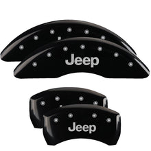 Load image into Gallery viewer, MGP 4 Caliper Covers Engraved Front &amp; Rear MGP Black finish silver ch
