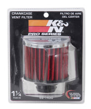 Load image into Gallery viewer, K&amp;N Rubber Base Chrome Top Push-In Crankcase Vent Filter 3in OD x 2-1/2in H.
