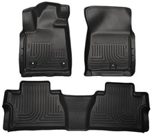 Load image into Gallery viewer, Husky Liners 2014 Toyota Tundra Double Cab Pickup WeatherBeater Black Front &amp; 2nd Seat Floor Liners

