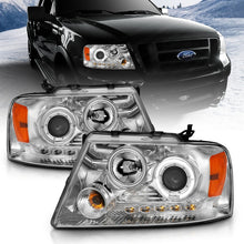 Load image into Gallery viewer, ANZO 2004-2008 Ford F-150 Projector Headlights w/ Halo and LED Chrome

