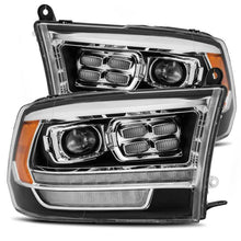 Load image into Gallery viewer, AlphaRex 09-18 Dodge Ram 1500HD PRO-Series Proj Headlight Plnk Style Blk w/Chrm Acc w/Seq Signal/DRL

