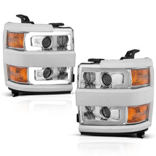 Load image into Gallery viewer, ANZO Projector Headlights 15-17 Chevrolet Silverado 2500HD / 3500HD Chrome w/ Chrome Rim
