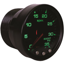 Load image into Gallery viewer, Autometer Spek-Pro Gauge Boost 2 1/16in 35psi Stepper Motor W/Peak &amp; Warn Blacksmoke//Black
