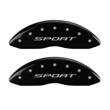 Load image into Gallery viewer, MGP 4 Caliper Covers Engraved Front &amp; Rear 2015/Sport Black Finish Silver Char 2017 Ford Fusion
