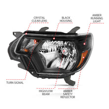 Load image into Gallery viewer, ANZO 2012-2015 Toyota Tacoma Crystal Headlights Black
