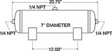 Load image into Gallery viewer, Firestone Air Tank 3 Gallon 7in. x 17.75in. (3) 1/4in. NPT Ports 150 PSI Max - Black (WR17609148)
