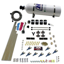 Load image into Gallery viewer, Nitrous Express 8 Cyl Piranha Direct Port 4 Solenoids Nitrous Kit (200-500HP EFI Jets) w/15lb Bottle
