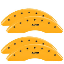 Load image into Gallery viewer, MGP 4 Caliper Covers Engraved Front &amp; Rear Oval logo/Ford Yellow finish black ch
