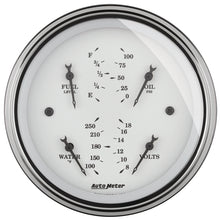 Load image into Gallery viewer, AutoMeter Gauge Quad 3-3/8in. 0 Ohm(e) to 90 Ohm(f)Elec Old Tyme White

