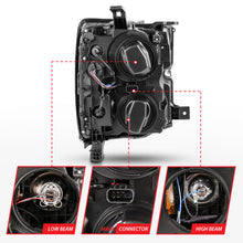Load image into Gallery viewer, ANZO 2015-2016 Chevrolet Silverado Projector Headlights w/ Plank Style Design Chrome w/ Amber
