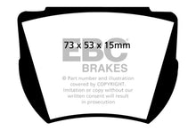 Load image into Gallery viewer, EBC 59-65 Aston Martin DB4 3.7L Convertible Yellowstuff Rear Brake Pads
