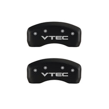 Load image into Gallery viewer, MGP 4 Caliper Covers Engraved Front &amp; Rear Vtech Red finish silver ch
