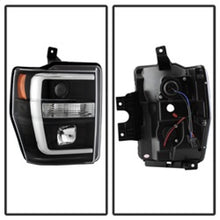 Load image into Gallery viewer, Spyder 08-10 Ford F-250 Projector Headlights V2 - Light Bar DRL LED - Black PRO-YD-FS08V2-LB-BK
