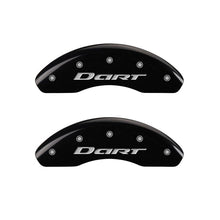 Load image into Gallery viewer, MGP 4 Caliper Covers Engraved Front &amp; Rear With out stripes/Dart Black finish silver ch
