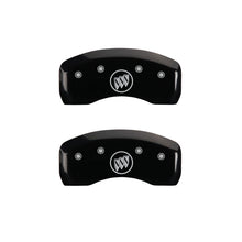 Load image into Gallery viewer, MGP 4 Caliper Covers Engraved Front Buick Rear Black Finish Silver Char 2002 Buick LeSabre
