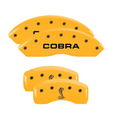 Load image into Gallery viewer, MGP Rear set 2 Caliper Covers Engraved Rear Tiffany Snake Yellow finish black ch
