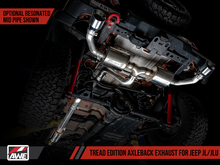 Load image into Gallery viewer, AWE Tuning 2018+ Jeep Wrangler JL/JLU Tread Edition Axle-Back Dual Exhaust - Chrome Silver Tips
