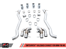 Load image into Gallery viewer, AWE Tuning 18-19 BMW M5 (F90) 4.4T AWD SwitchPath Axle-back Exhaust - Chrome Silver Tips
