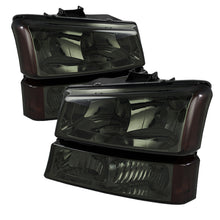 Load image into Gallery viewer, Xtune Chevy Silverado 2500HD 03-06 Crystal Headlights w/ Amber Lights Smoke HD-JH-CSIL03-AM-SM-SET
