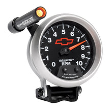 Load image into Gallery viewer, Autometer GM Red Bowtie Black 3-3/4in 0-10000 RPM Pedestal Mount Tachometer Quick-Lite
