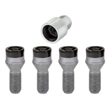 Load image into Gallery viewer, McGard Wheel Lock Bolt Set - 4pk. (Cone Seat) M14X1.25 / 17mm Hex / 27.3mm Shank Length - Black
