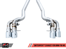 Load image into Gallery viewer, AWE Tuning 18-19 BMW M5 (F90) 4.4T AWD SwitchPath Cat-back Exhaust - Chrome Silver Tips
