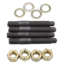 Load image into Gallery viewer, Edelbrock Carburetor Mounting Studs Bullet Nosed Black Oxide Gold Iridite Washers/Nuts Set of 4
