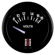 Load image into Gallery viewer, Autometer Stack Instruments 52mm 8-18V Electric Battery Voltage Gauge - Black
