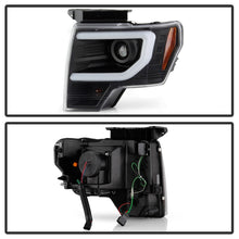 Load image into Gallery viewer, Spyder Ford F150 09-14 Halogen Light Bar Projector Headlights Black PRO-YD-FF15009PL-BK

